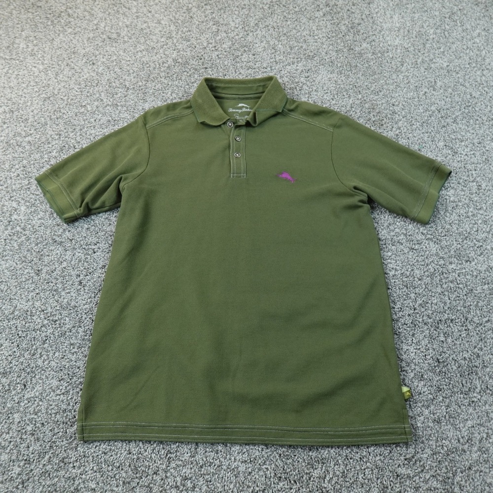 Tommy Bahama Polo Shirt Mens XS Green Supima Pique Marlin Logo Short Sleeve Golf